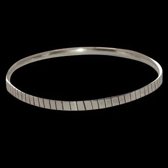 Stylized sterling silver bangle