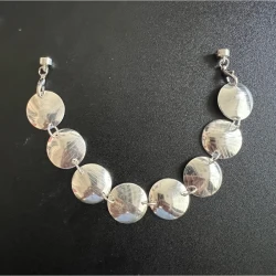Women's domed sterling silver bracelet