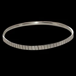 Stylized sterling silver bangle